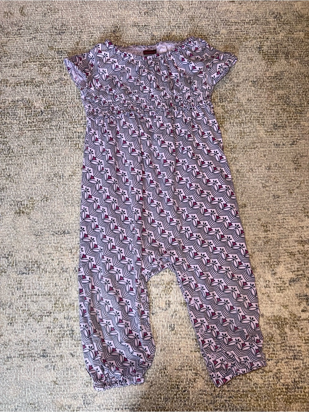 Tea Collection Purple Geometric Print Romper